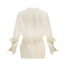Fralden Drape-Neck Flowy Shirt-Style Bodycon Mini Dress