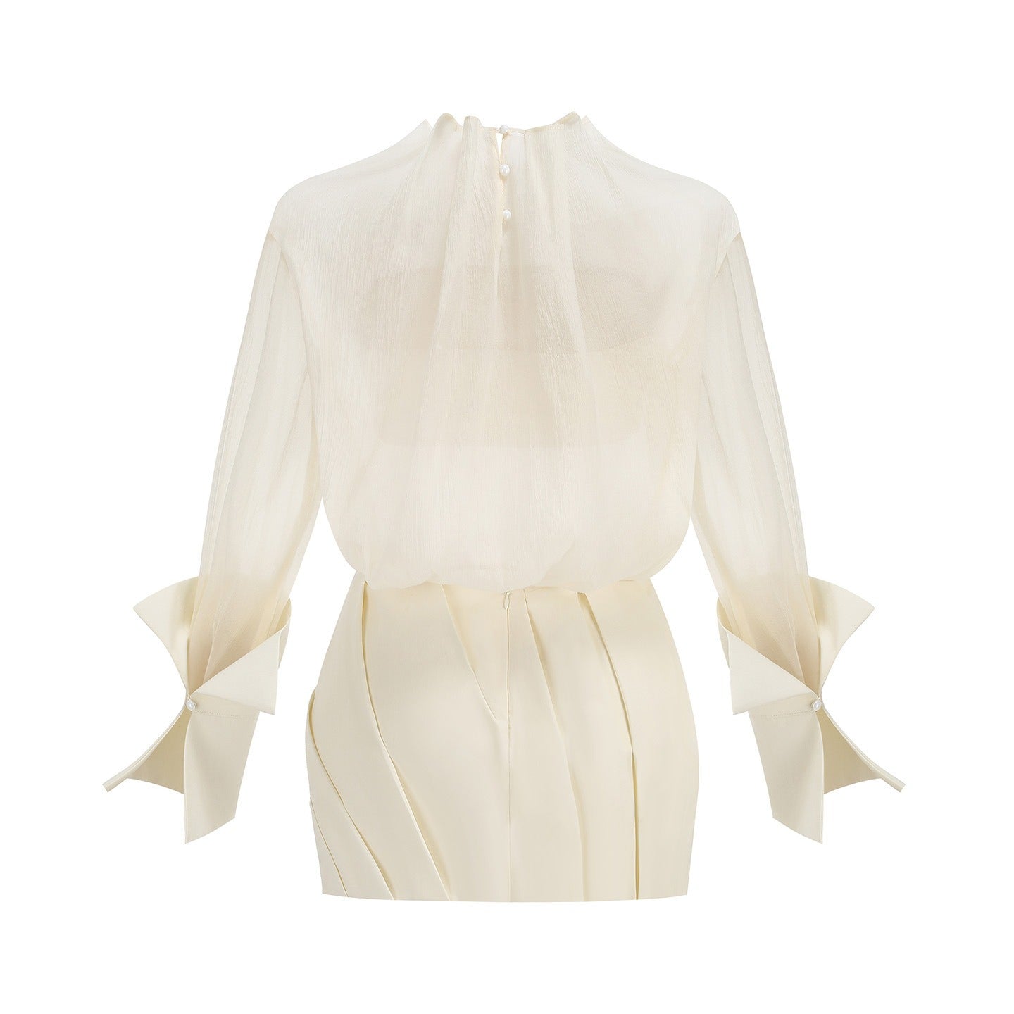 Fralden Drape-Neck Flowy Shirt-Style Bodycon Mini Dress