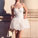Lyubov Strapless Lace A Line Mini Dress