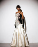Riven Strapless Cutout Fishtail Maxi Dress