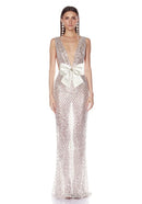 Hemira Bow Detail Sequin Maxi Dress