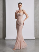 Xirelli Rhinestone-Embellished Mesh Bow Maxi Dress