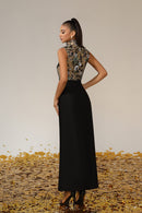 Ailbern Floral Embroidered Maxi Dress In Black