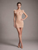 Frayden Lace Ruffle Structured Dress