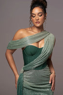 Piroska Ribbon-Design Corset Maxi Dress In Green