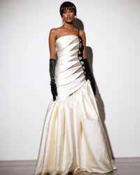 Riven Strapless Cutout Fishtail Maxi Dress