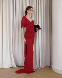 Neskio One-Shoulder Open-Back Maxi Dress