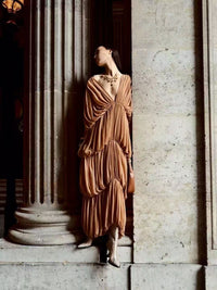 Eltarek V Neck Draped Maxi Dress