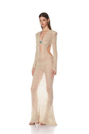 Bayram Open Crochet Knitted Maxi Dress