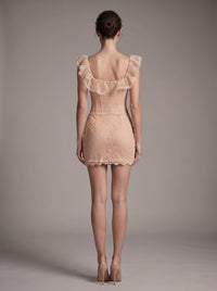 Frayden Lace Ruffle Structured Dress