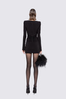 Aeloria Crystal-Embellished Cutout Mini Dress In Black