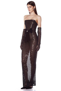 Brinova Black Maxi Dress with Bow Detail
