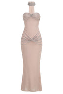 Xirelli Rhinestone-Embellished Mesh Bow Maxi Dress