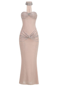 Xirelli Rhinestone-Embellished Mesh Bow Maxi Dress