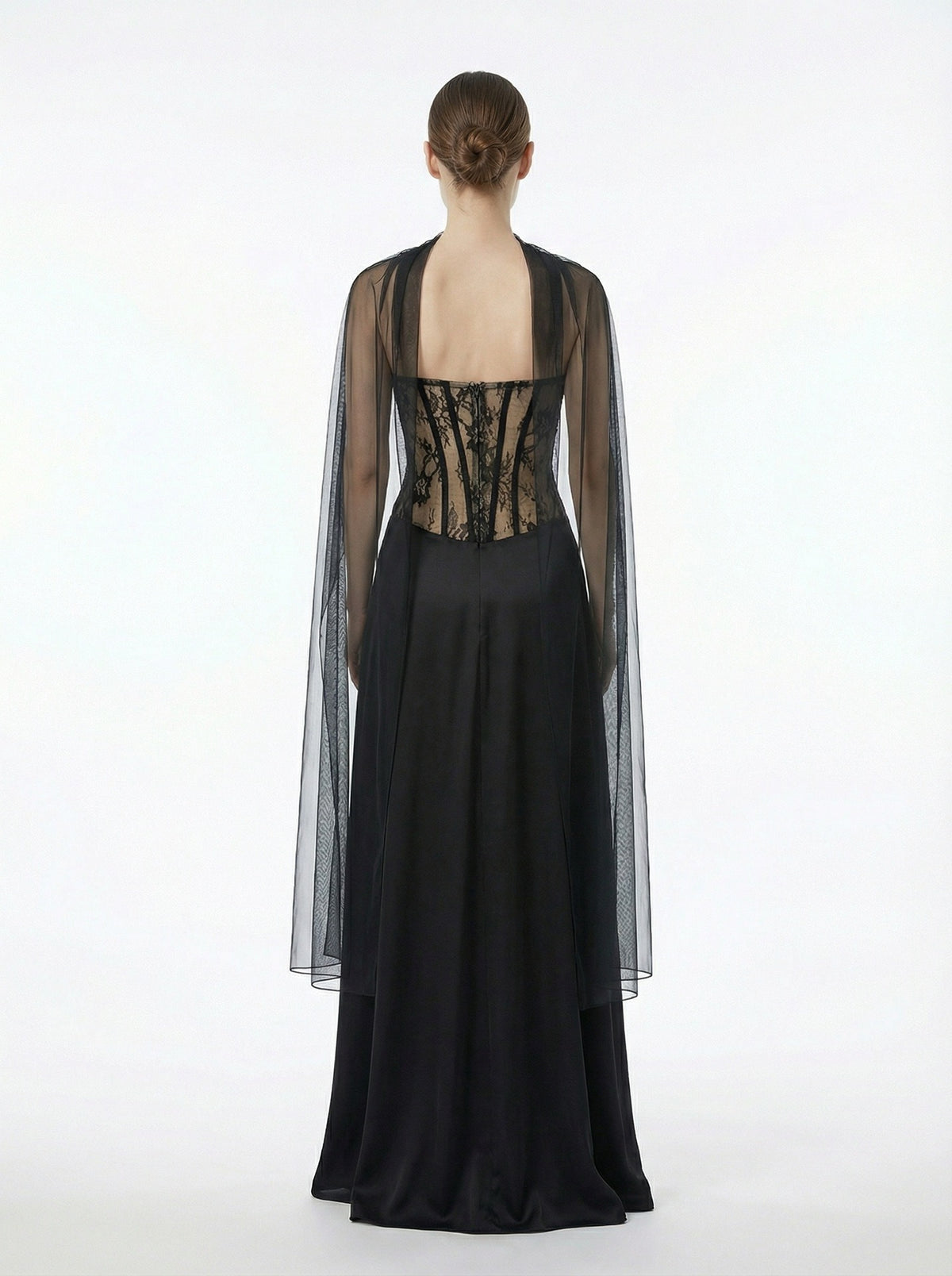 Luvric Strapless Lace Scarf  Maxi Dress