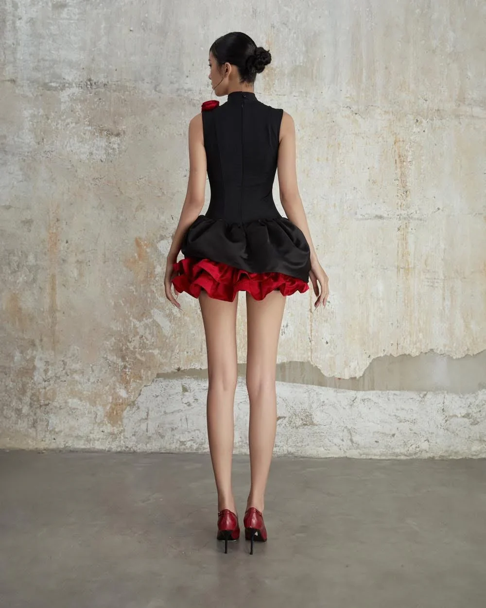 Alyvia Flower Appliqué Mini Dress