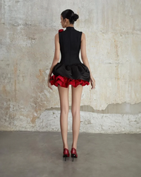 Alyvia Flower Appliqué Mini Dress