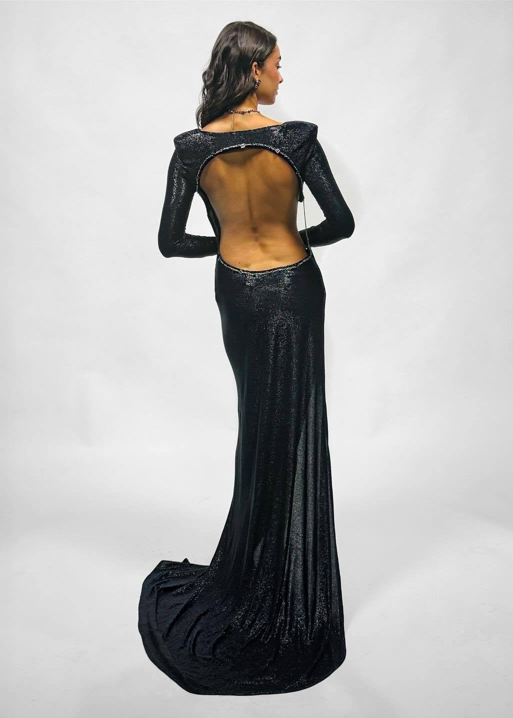 Saorla Cutout Backless Maxi Dress In Black