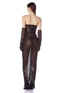 Brinova Black Maxi Dress with Bow Detail