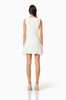 Eliava Floral Appliqué Mini Dress In White
