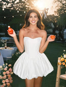 Alake Strapless Puff Dress In White