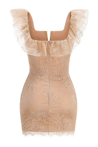 Frayden Lace Ruffle Structured Dress