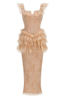 Hurnik Ruffle Lace Maxi Dress