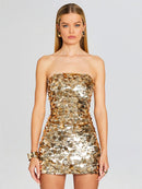 Sydnie Sequin-Embellished Strapless Mini Dress