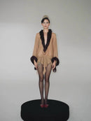 Lurek Asymmetric Faux Fur Mini Dress