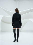 Kacia Long Sleeve Crystal Belt Mini Dress