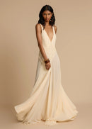 Juviko Lace Backless Maxi Dress In Beige