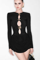 Marike Cutout Ruched Mini Dress In Black