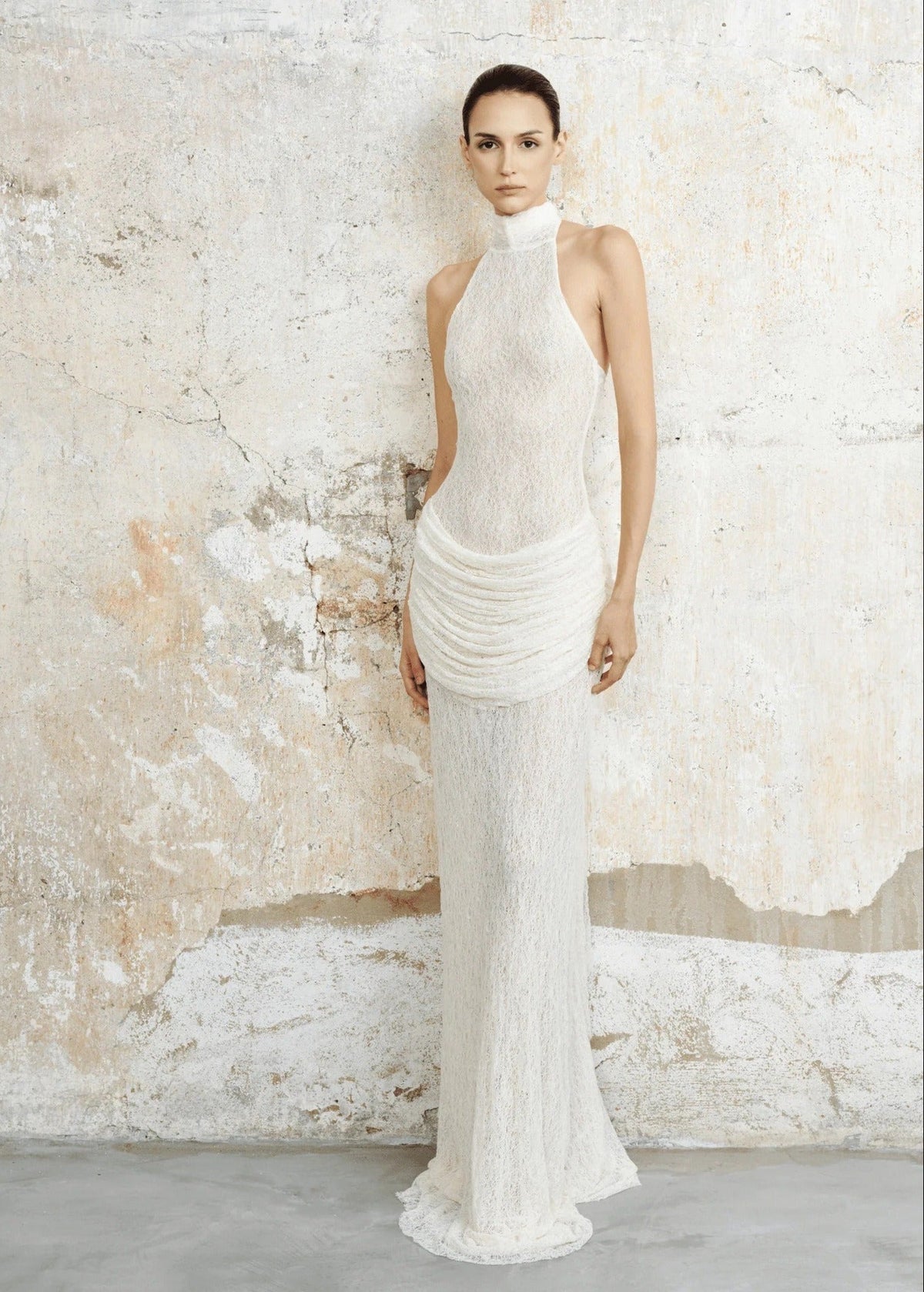 Gormai Lace Halter Maxi Dress