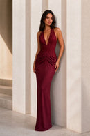 Cazumi Lace Halter-Neck Maxi Dress