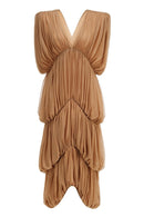 Eltarek V Neck Draped Maxi Dress