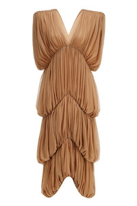 Eltarek V Neck Draped Maxi Dress