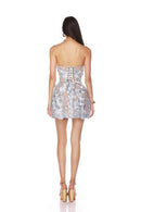 Nacho Strapless Embroidered Floral Mini Dress In Blue