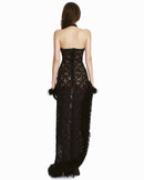 Fedella Asymmetric Cutout Lace Maxi Dress