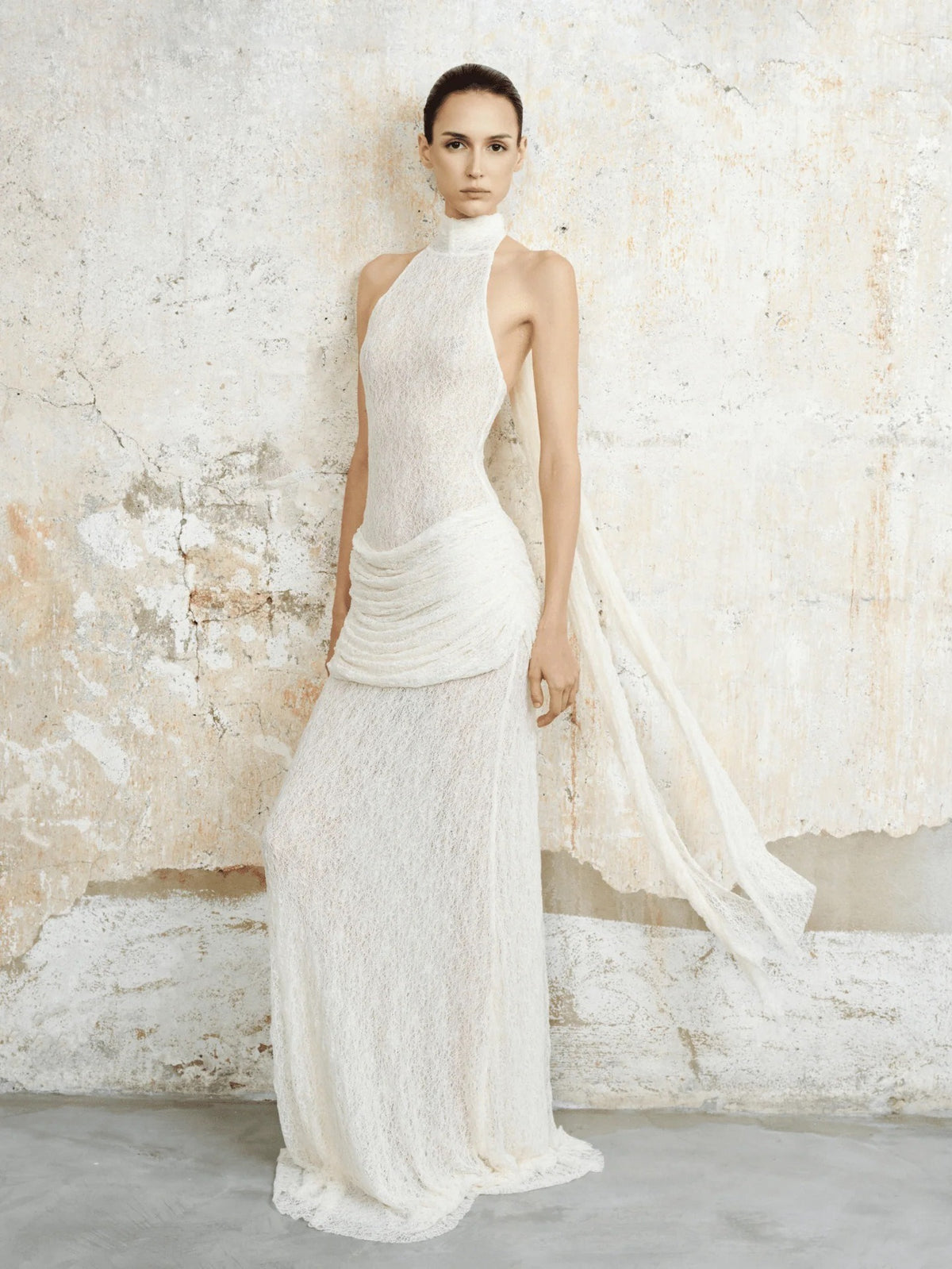 Gormai Lace Halter Maxi Dress