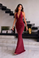 Cazumi Lace Halter-Neck Maxi Dress
