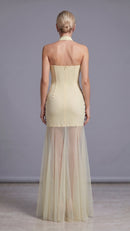 Gurnex Halter Crystal Tassel Detail Maxi Dress