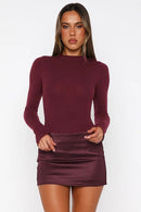 Pryviel Long Sleeve Mini Dress In Wine