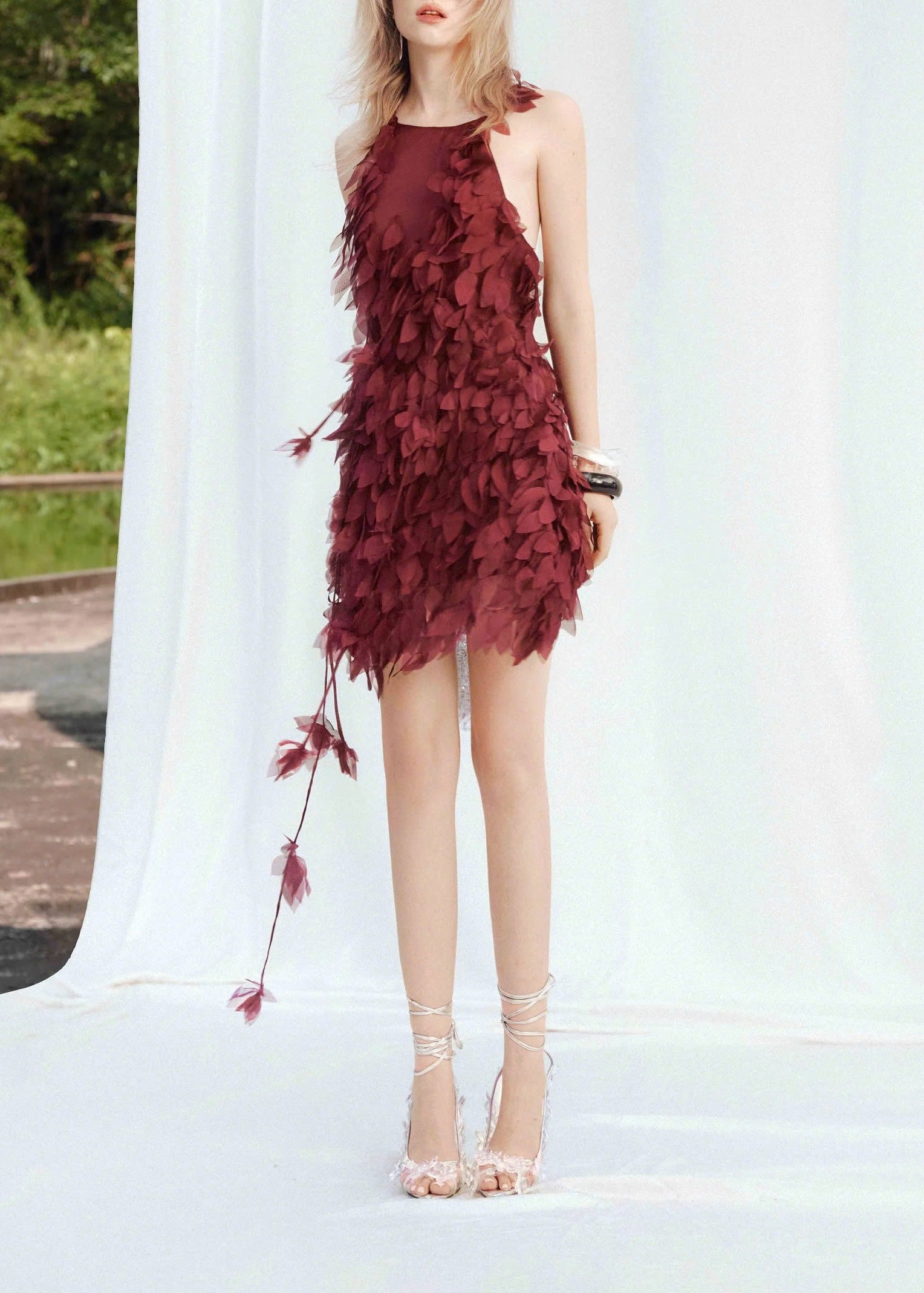 Kaelvyn Maple Leaf-Embellished Mini Dress