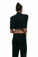 Grina Stand-Collar Cape-Style Top In Black