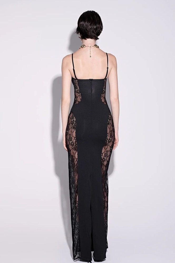 Exodia Spaghetti Lace Maxi Dress