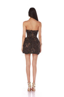 Nacho Strapless Embroidered Floral Mini Dress In Black