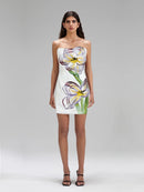 Eloise White Off-Shoulder Sequin Floral Embroidered Mini Dress