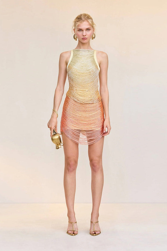 Basanti Tassel Detail Mini Dress
