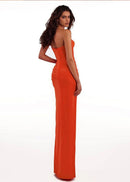 Tafari Strapless Ruched Maxi Dress In Red