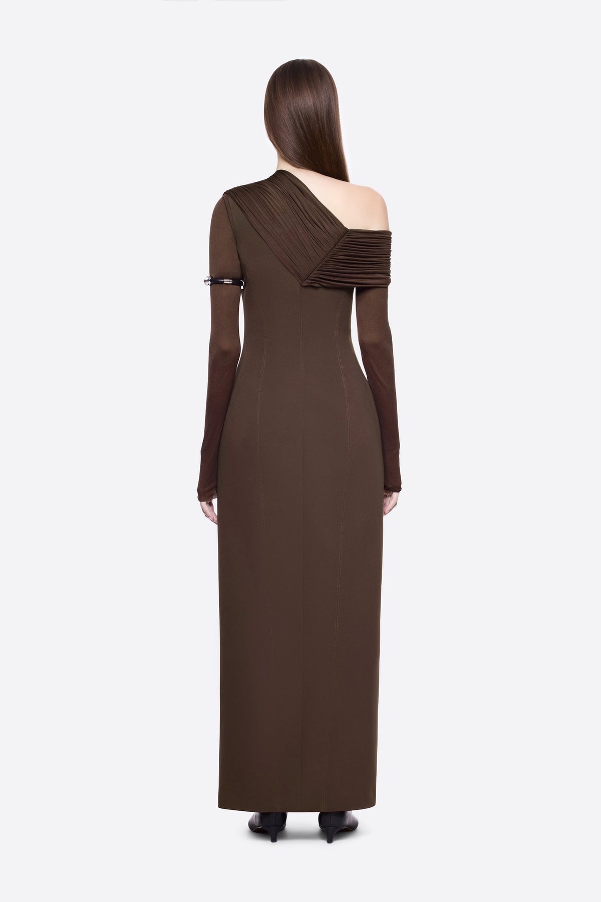 Avenlore Long Sleeve Draped Neckline Maxi Dress